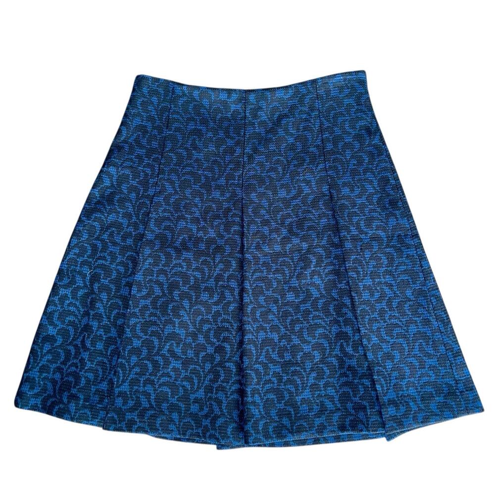 LOFT A-Line Skirt Jacquard Knee Length Pleated - Picture 3 of 7
